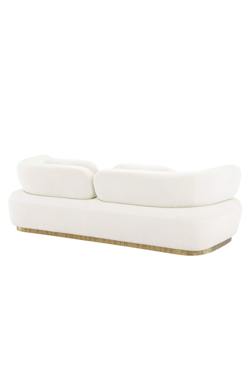 White Modern Quilted Velvet Sofa | Philipp Plein Signature | Oroatrade.com