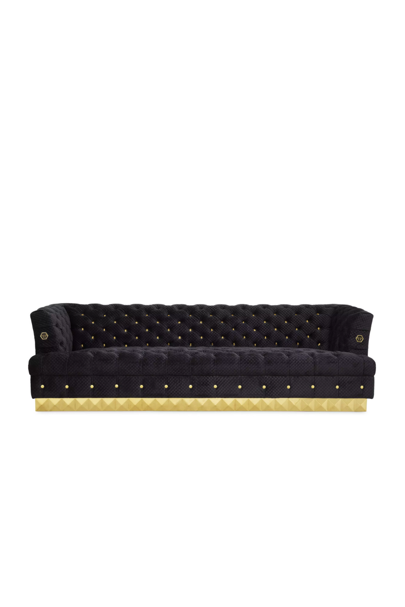Quilted Black Velvet Sofa S | Philipp Plein Rockstud | Oroatrade.com