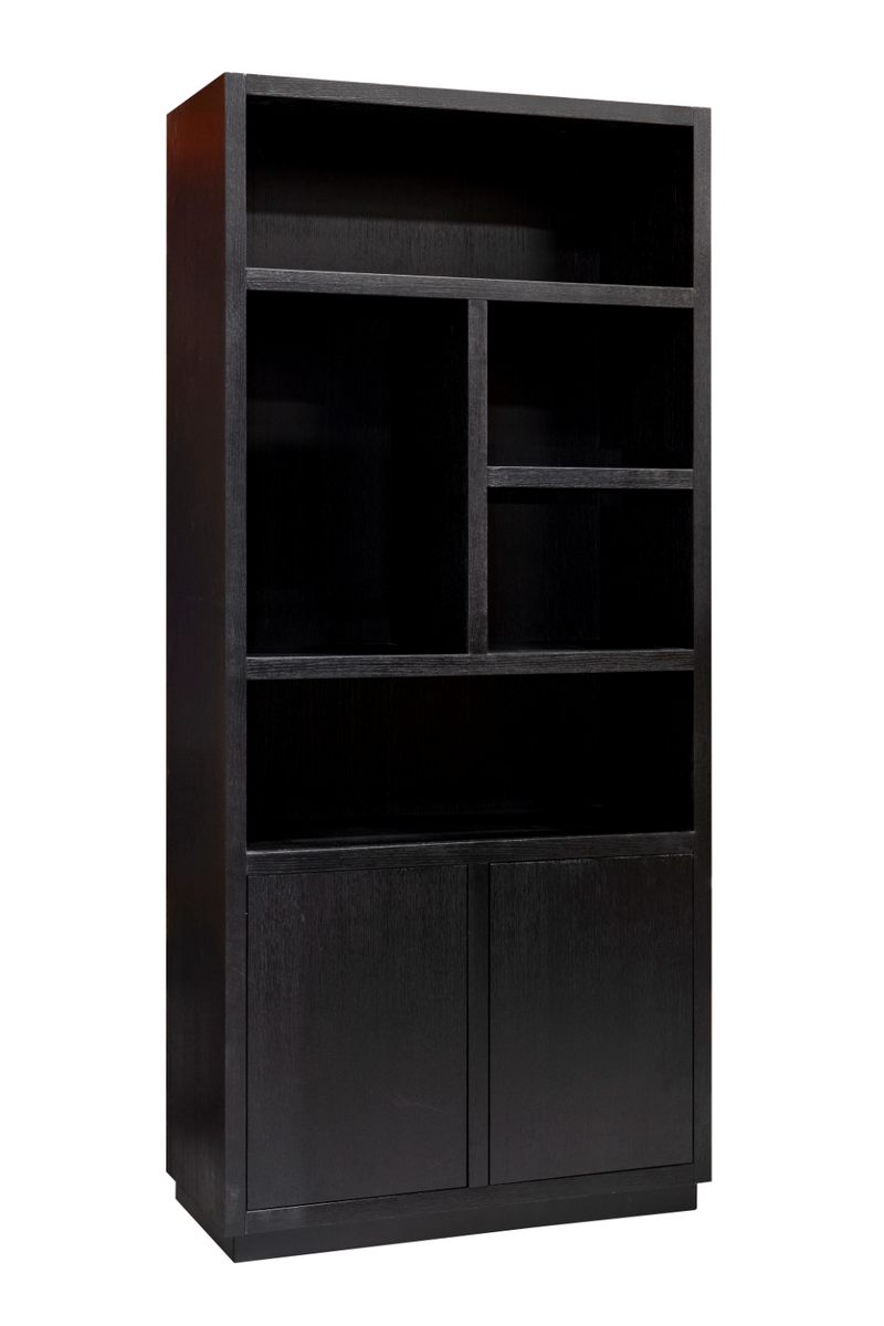 Black Wooden 2-Door Bookcase | OROA Oakura | Oroatrade.com