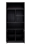 Black Wooden 2-Door Bookcase | Richmond Interiors Oakura | Oroatrade.com
