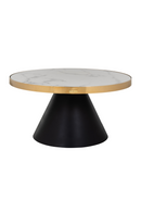 Gold Framed Marble Pedestal Coffee Table | Richmond Interiors Odin | Oroatrade.com