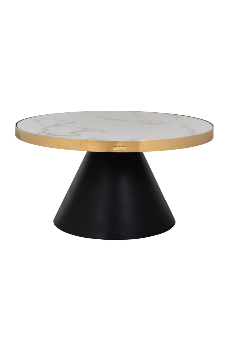 Gold Framed Marble Pedestal Coffee Table | OROA Odin | OROATRADE.com