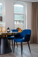 Gold Framed Marble Pedestal Dining Table | Richmond Interiors Odin | Oroatrade.com