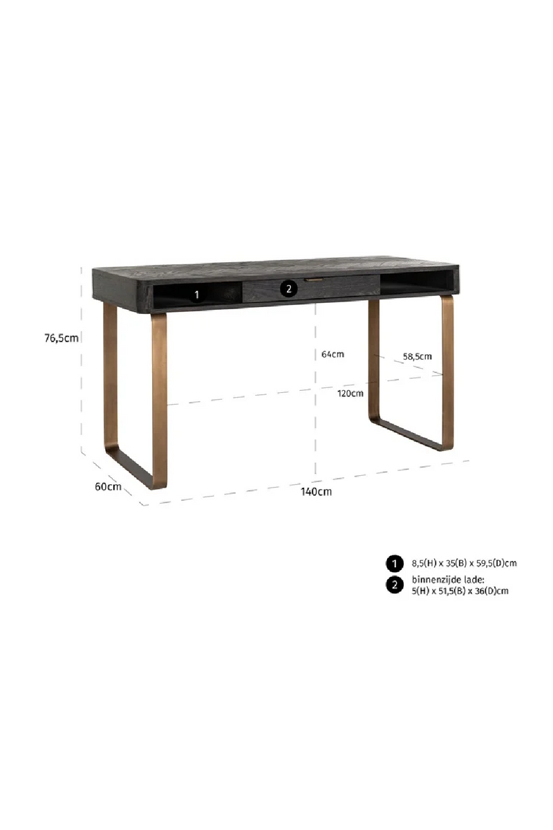 Black Modern Rustic Desk | OROA Blackbone