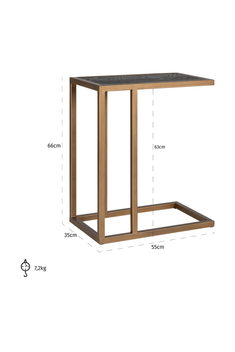 Brass Framed Oak Sofa Table | OROA Blackbone | Oroatrade.com