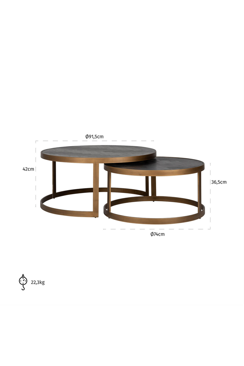 Black Oak Nested Coffee Tables (2) | OROA Blackbone | Oroatrade.com