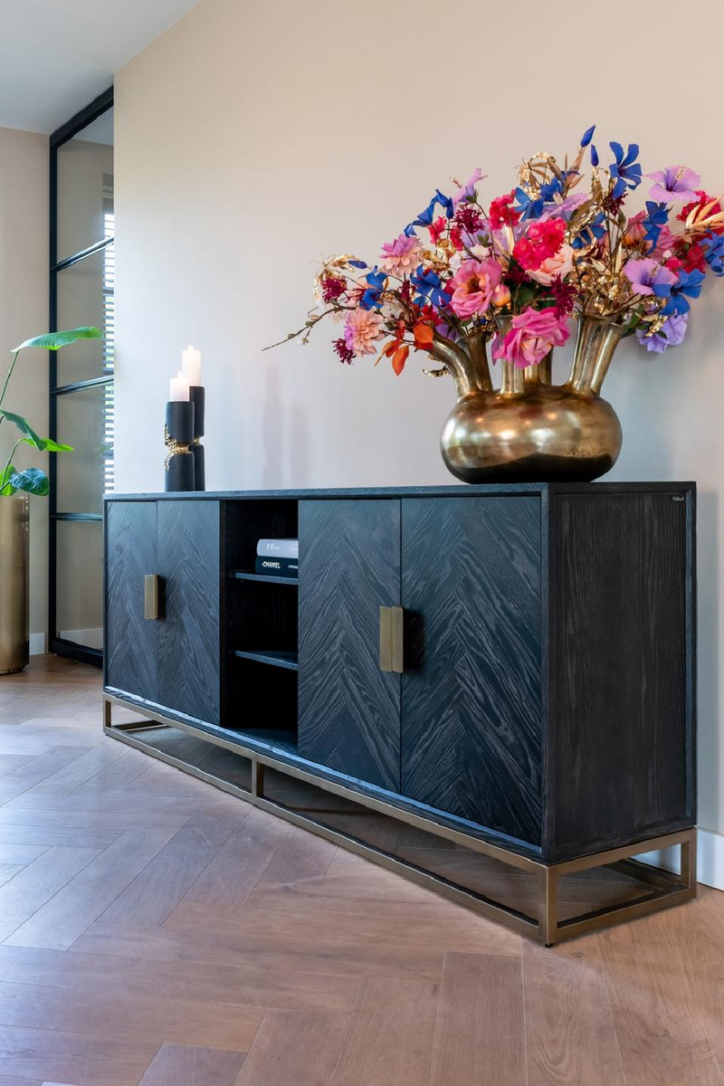 Brass Accent Oak Sideboard | OROA Blackbone | Oroatrade.com