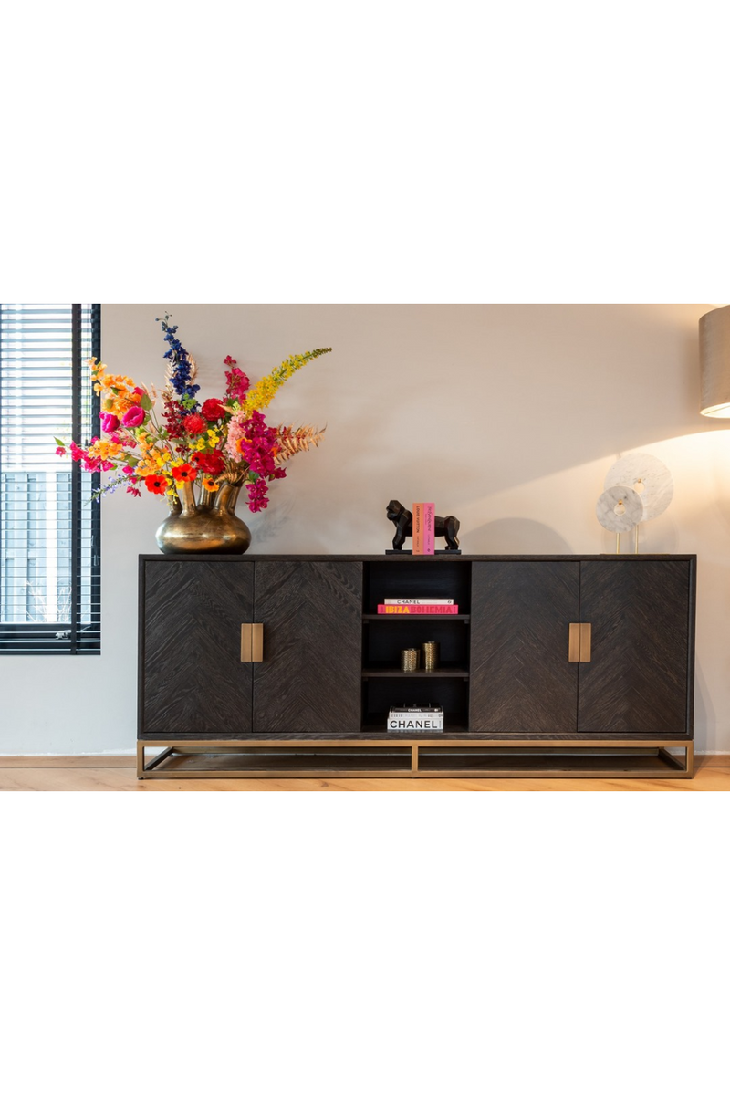 Brass Accent Oak Sideboard | OROA Blackbone | Oroatrade.com