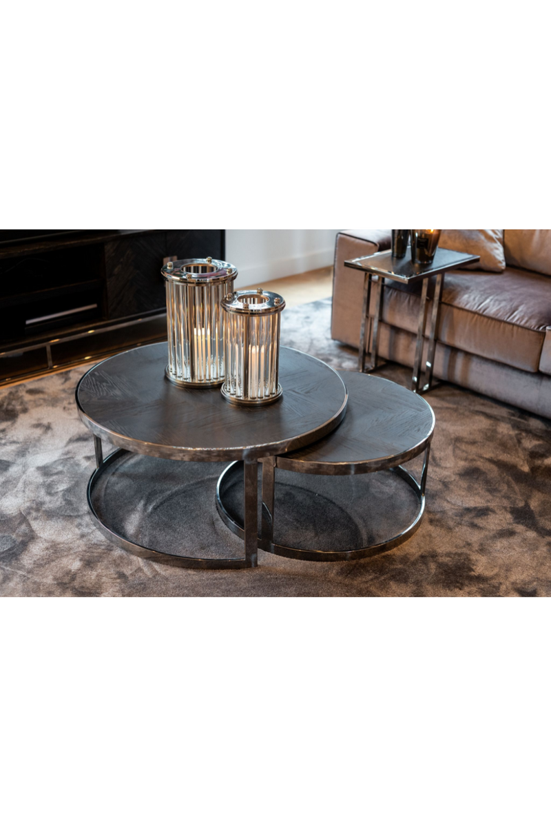 Round Silver Nesting Coffee Table | OROA Blackbone | OROA