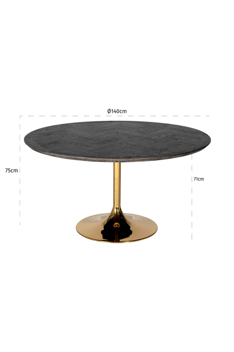 Round Oak Pedestal Dining Table | OROA Blackbone | OROA