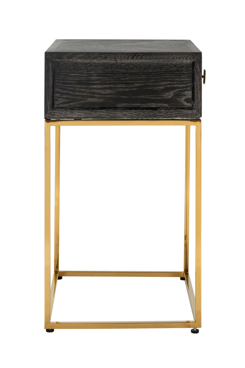Gold Base One Drawer Bedside Table | OROA Blackbone | OROATRADE.com