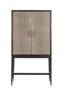 Wood Framed Leather Bar Cabinet | Richmond Interiors Bloomingville | Oroatrade.com