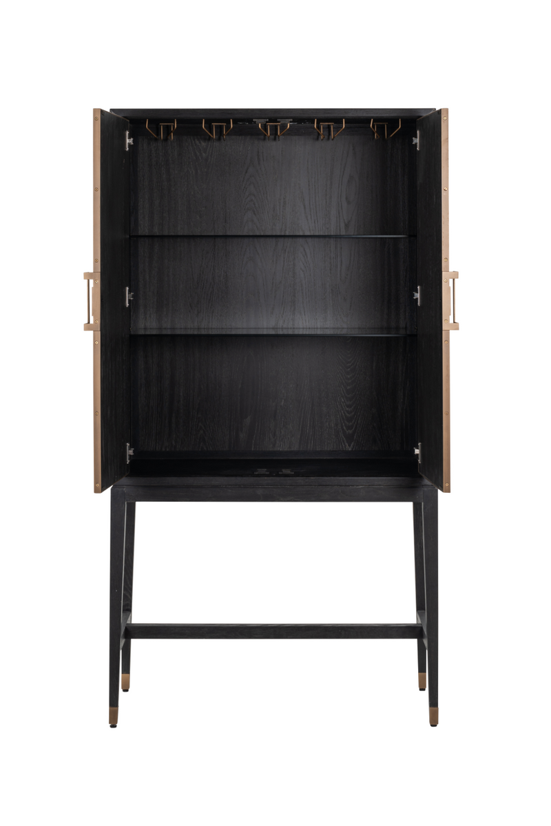 Wood Framed Leather Bar Cabinet | OROA Bloomingville | OROA
