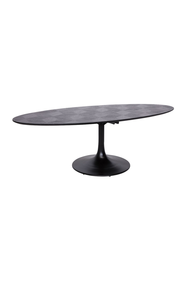 Oval Black Oak Pedestal Dining Table | OROA Blax | OROATRADE.com