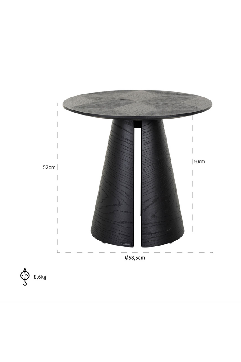 Black Oak Pedestal End Table | OROA Blax | Oroatrade.com