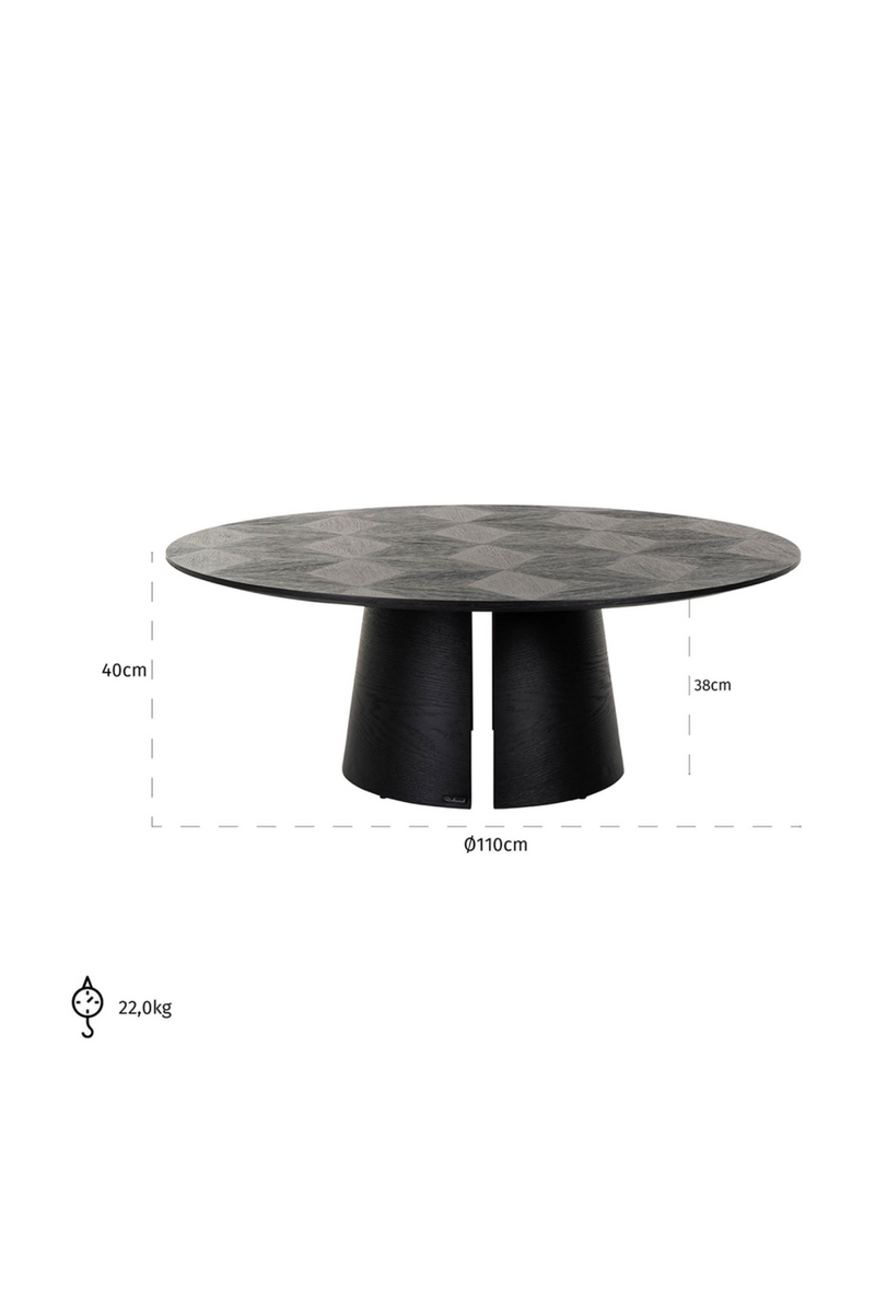 Black Oak Pedestal Coffee Table | OROA Blax | Oroatrade.com