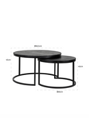 Round Black Nested Coffee Tables (2) | Richmond Interiors Catana | Oroatrade.com