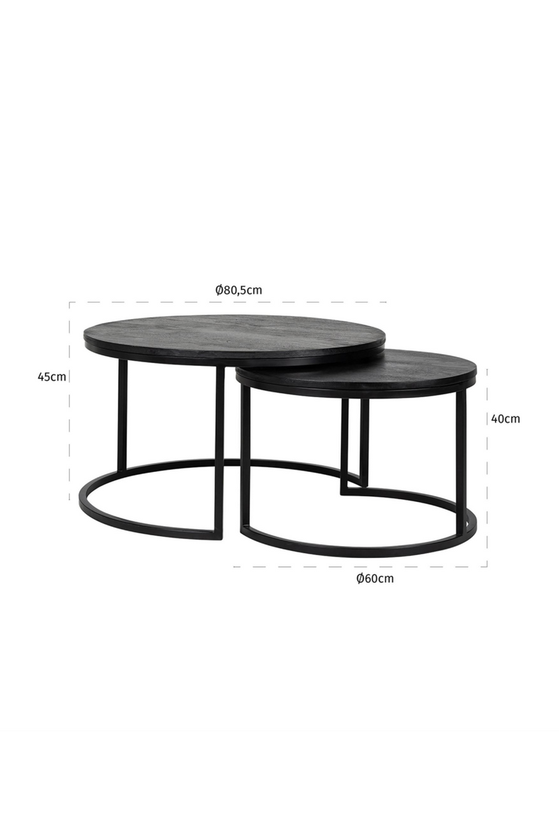 Round Black Nested Coffee Tables (2) | OROA Catana | Oroatrade.com