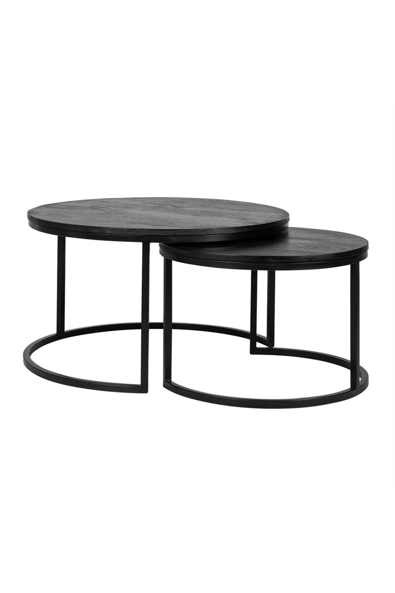 Round Black Nested Coffee Tables (2) | OROA Catana | Oroatrade.com