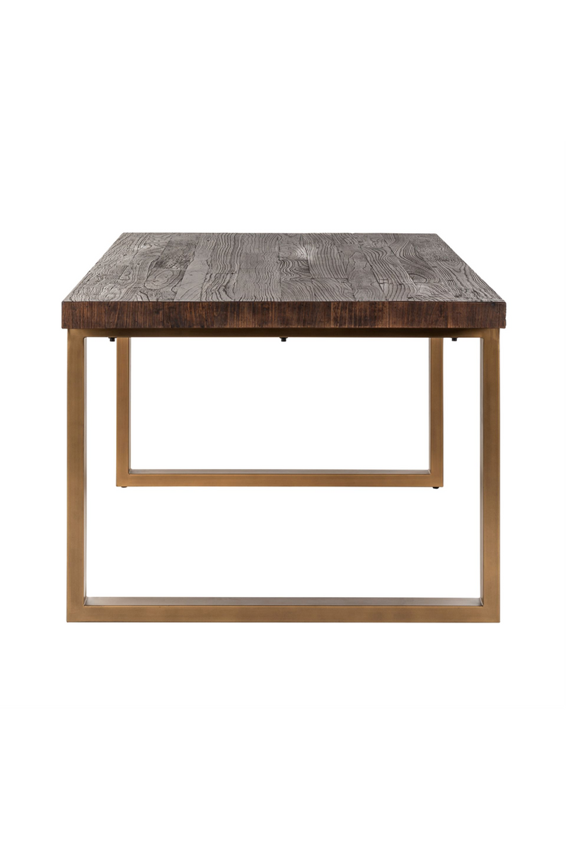 Recycled Elm Gold Base Dining Table | OROA Cromford Mill | OROATRADE.com