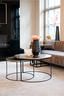Round Gold Aluminum Nesting Coffee Table | Richmond Interiors Asher | Oroatrade.com