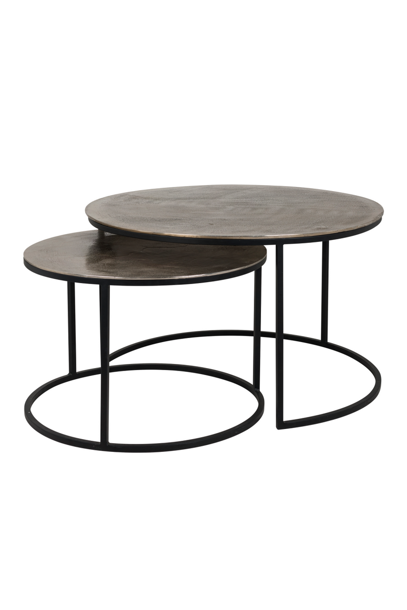 Round Gold Aluminum Nesting Coffee Table | OROA Asher | Oroatrade.com