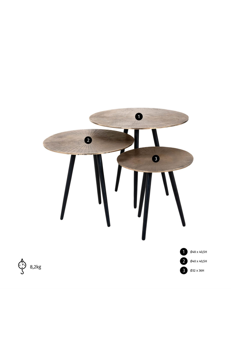 Round Aluminum Coffee Table Set (3) | OROA Vittorio | Oroatrade.com