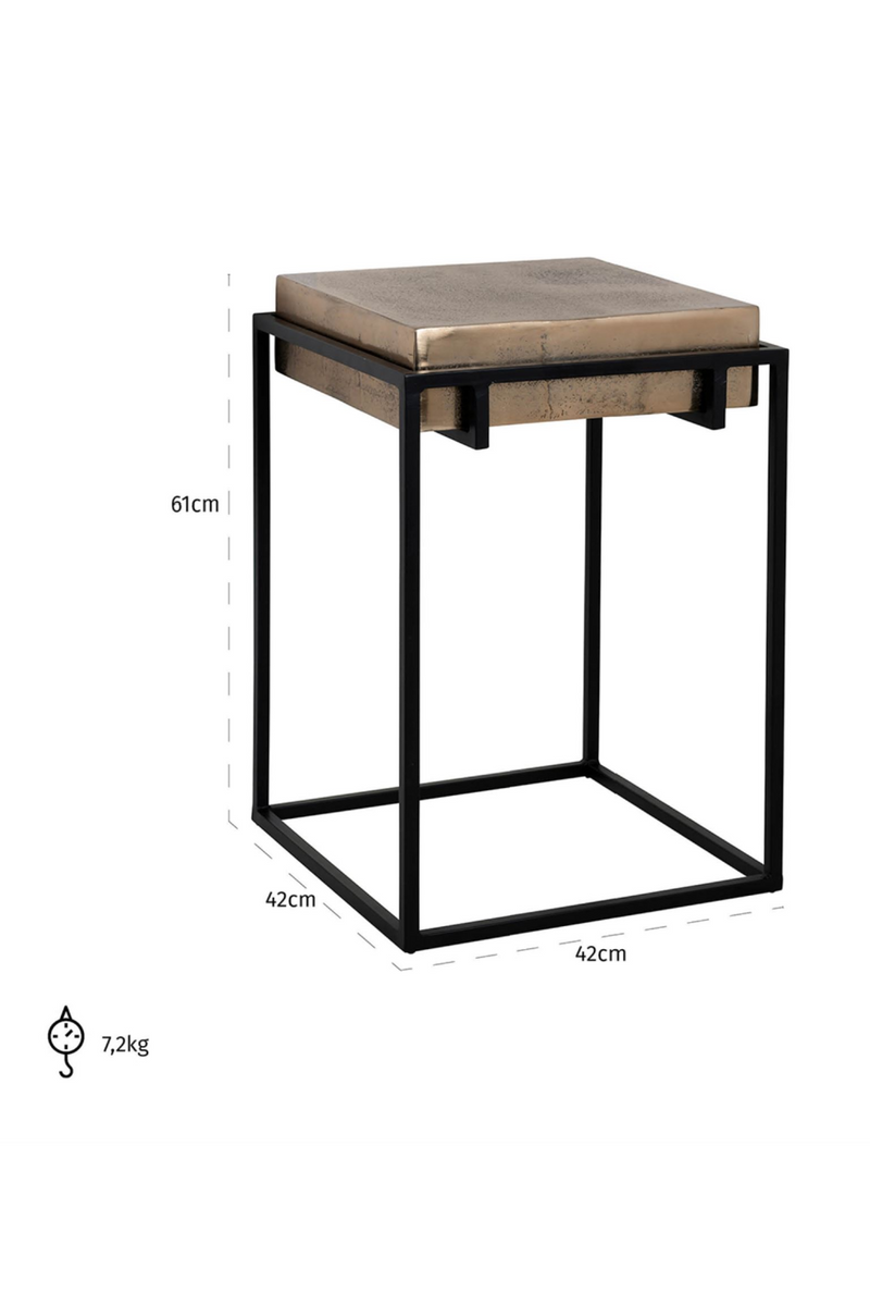 Rustic Aluminum End Table | OROA Calloway | Oroatrade.com