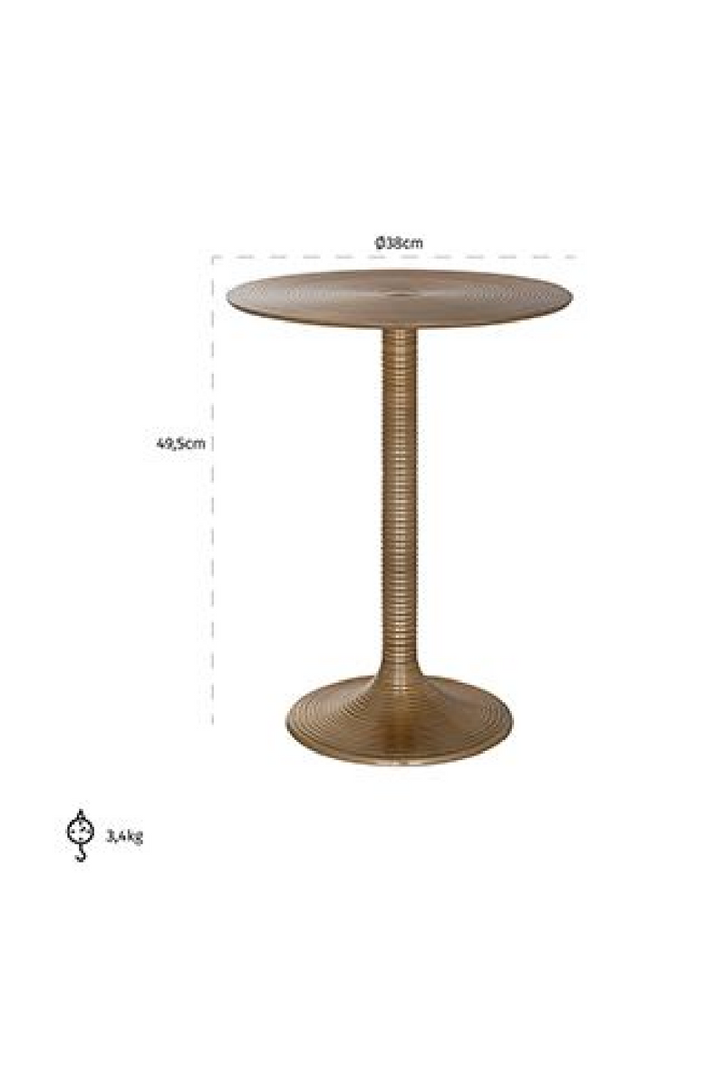 Gold Pedestal End Table | OROA Dexter | Oroatrade.com