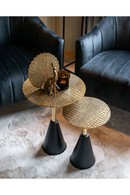 Golden Aluminum Pedestal Side Table S | Richmond Interiors Cobra | Oroatrade.com