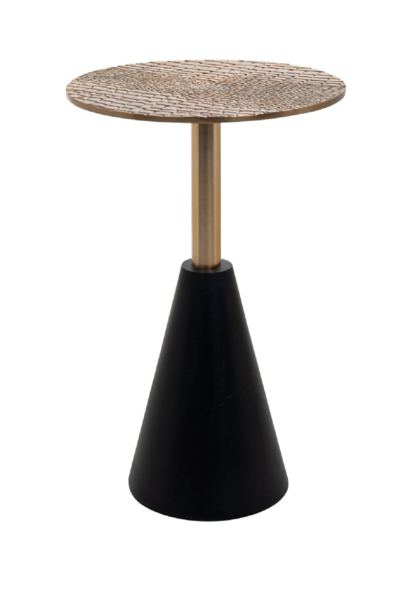 Golden Aluminum Pedestal Side Table M | OROA Cobra | OROATRADE.com