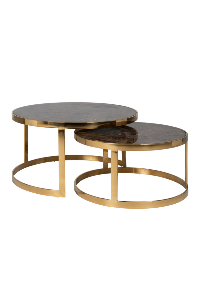 Gold Framed Marble Nesting Coffee Table | OROA | Oroatrade.com