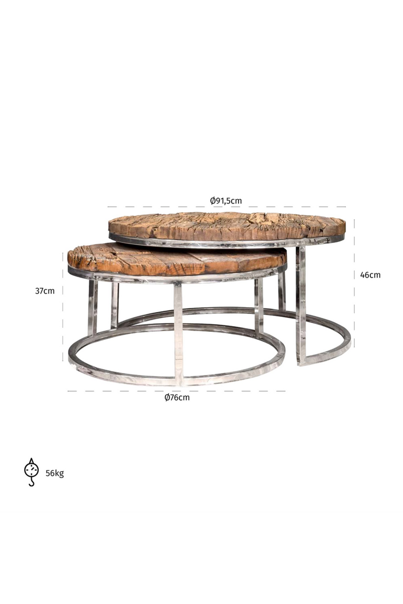 Rustic Wooden Nested Coffee Tables (2) | OROA Kensington | Oroatrade.com
