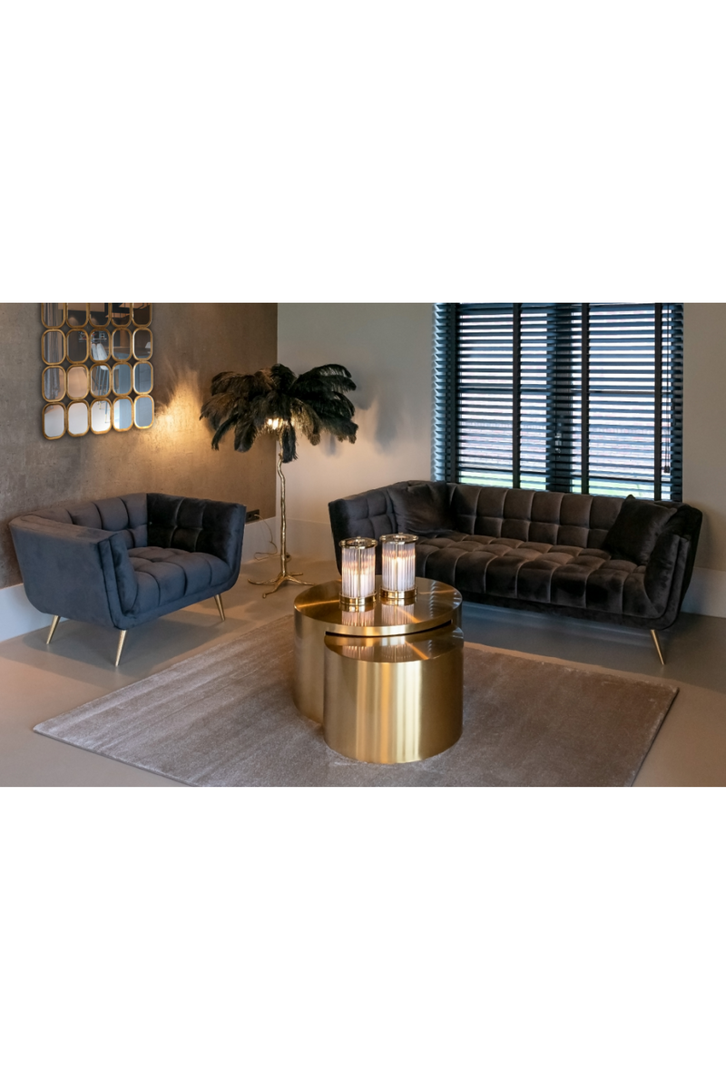 Round Brushed Gold Nesting Coffee Table | OROATRADE.com