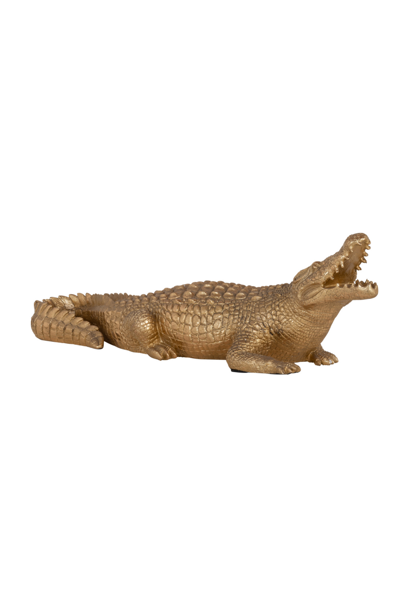 Gold Polyresin Reptile Deco Object S | OROA Crocodile | OROATRADE.com