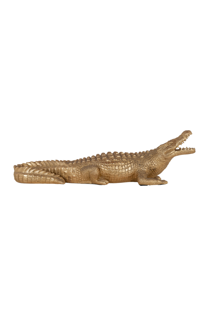 Gold Polyresin Reptile Deco Object S | OROA Crocodile | OROATRADE.com