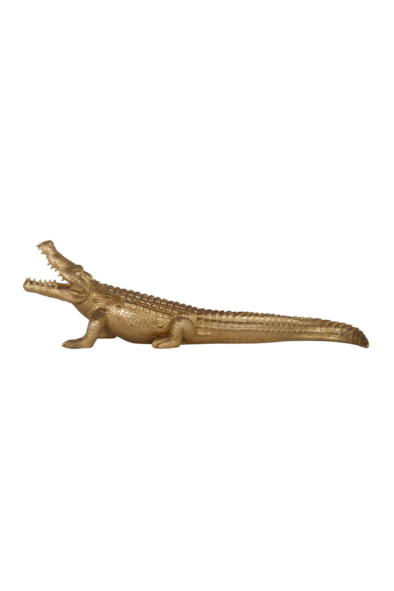 Gold Polyresin Reptile Deco Object M | OROA Crocodile | OROATRADE.com