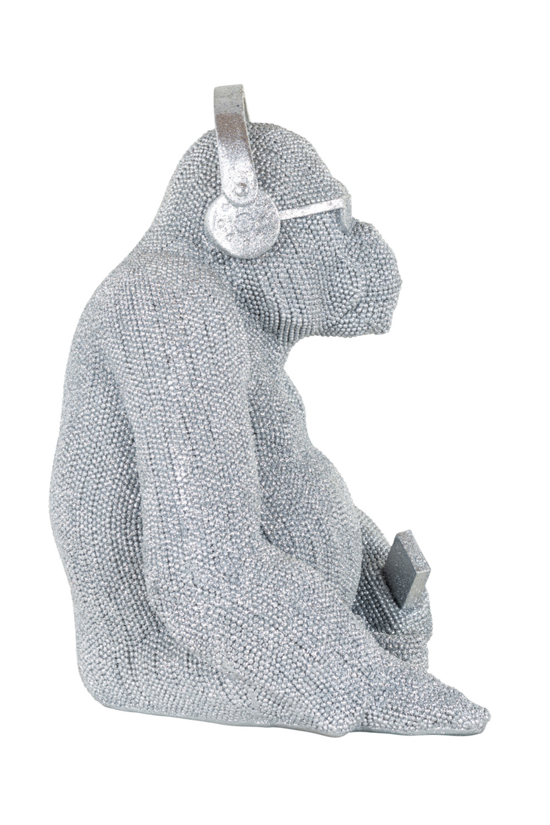 Decorative Silver Animal In Headset | OROA Gorilla Music | OROATRADE.com