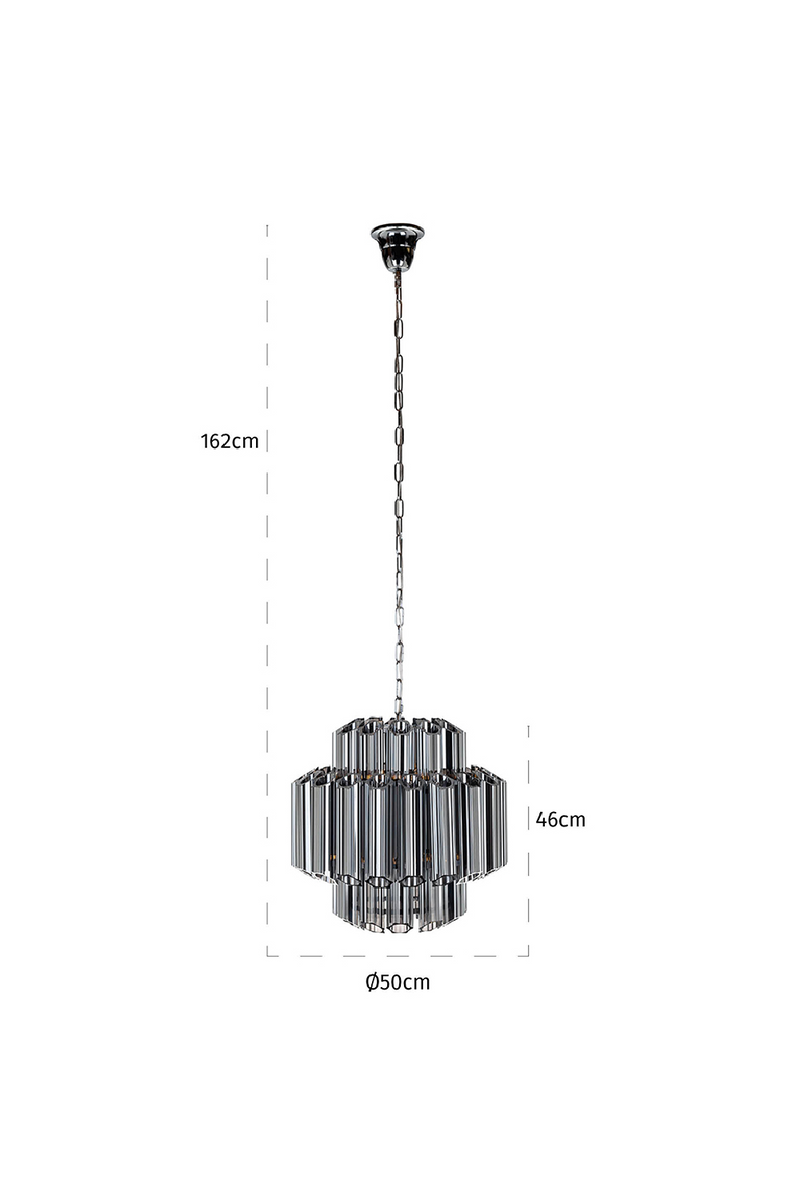 Silver Glass Layered Hanging Lamp | OROA Yale | OROATRADE.com