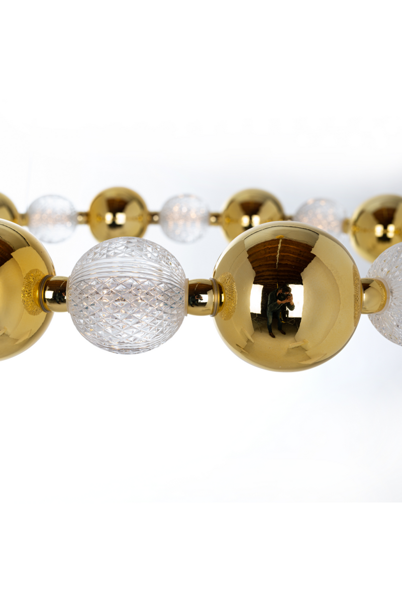 Connected Gold Spheres Hanging Lamp | OROA Chanda | OROATRADE.com
