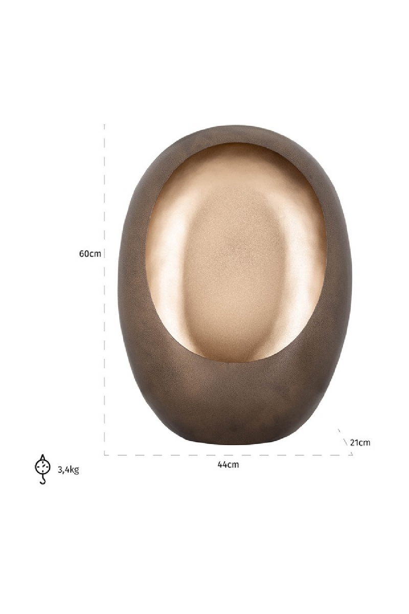 Bronze Gold Oval Candlestick L | OROA Xemm | Oroatrade.com
