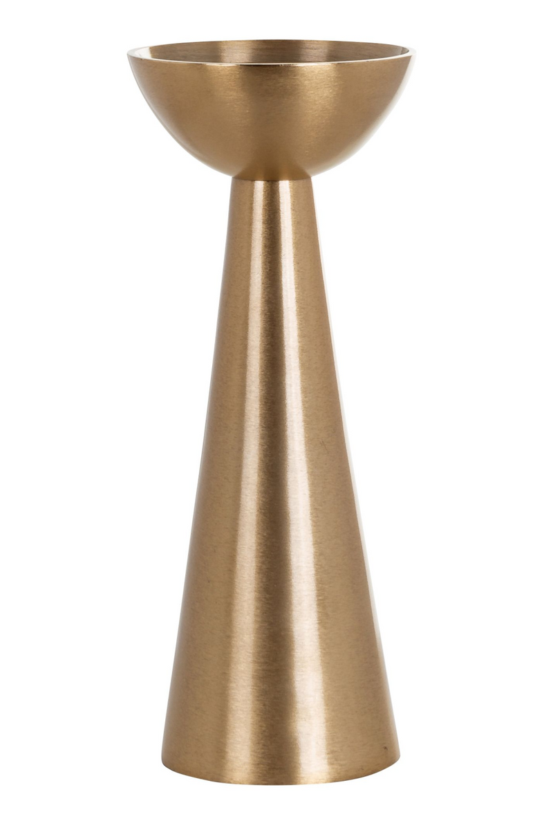Conical Gold Aluminum Candlestick L | OROA Amaya | Oroatrade.com