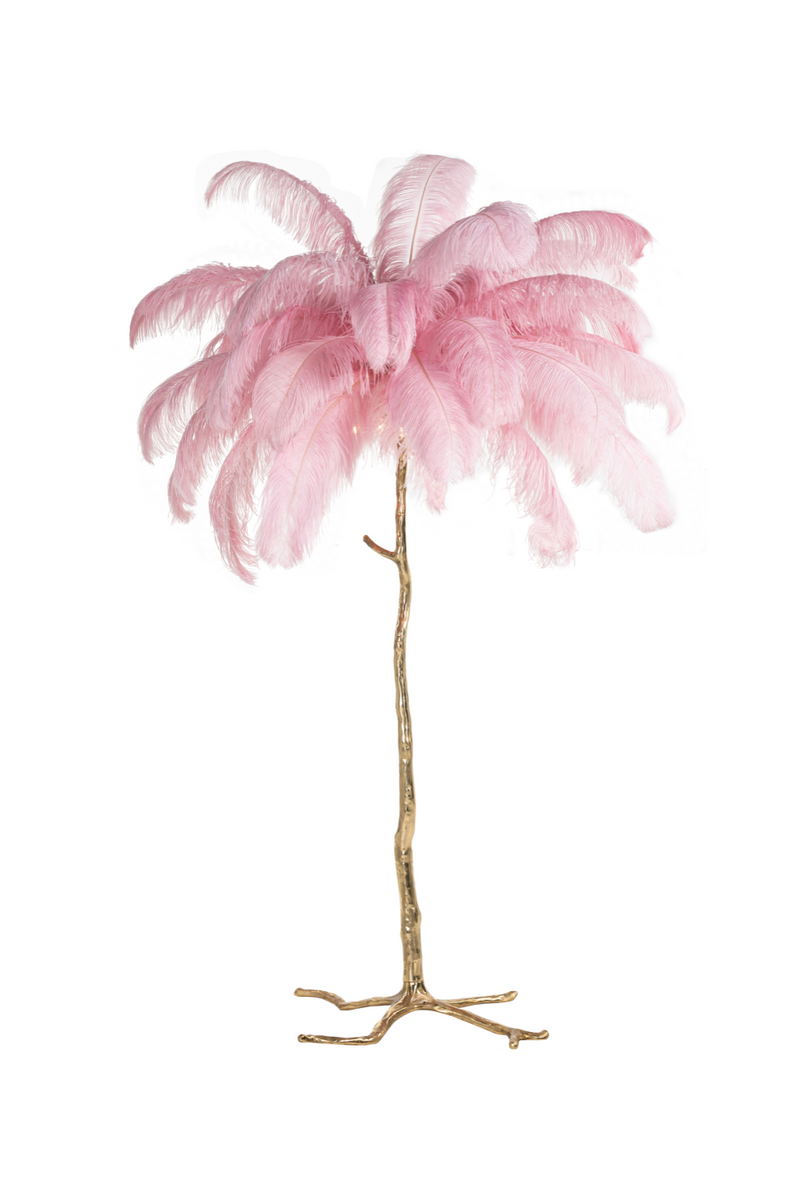 Pink Feather Copper Base Floor Lamp | OROA Burlesque | Oroatrade.com