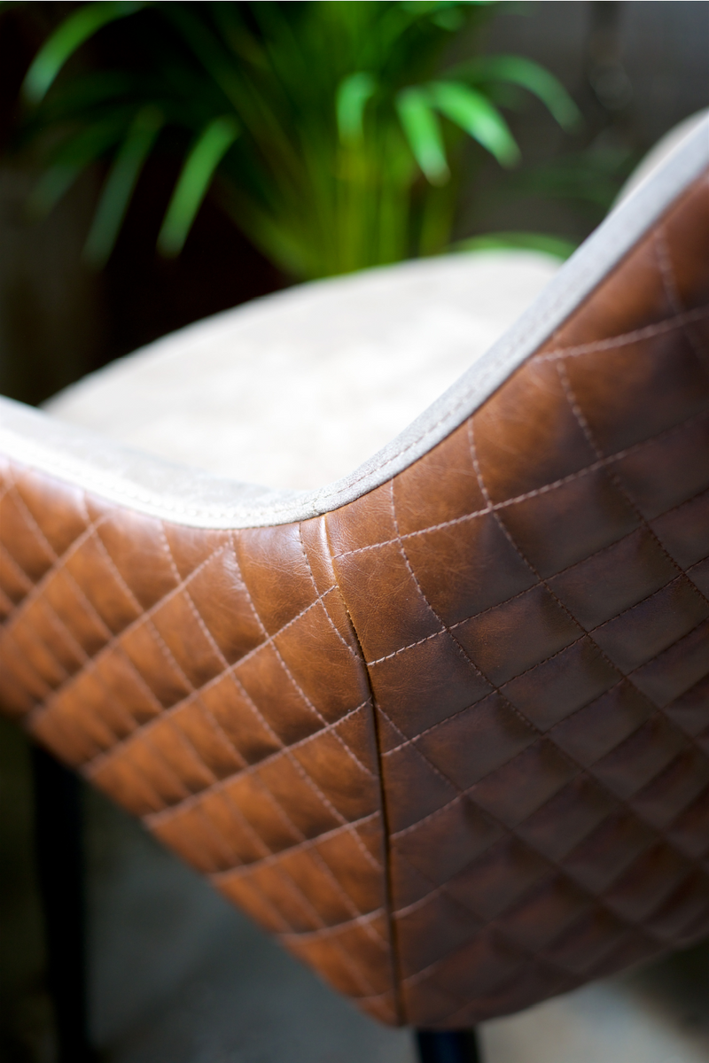 Brown Leather Dining Chair | OROA Chrissy | OROATRADE.com