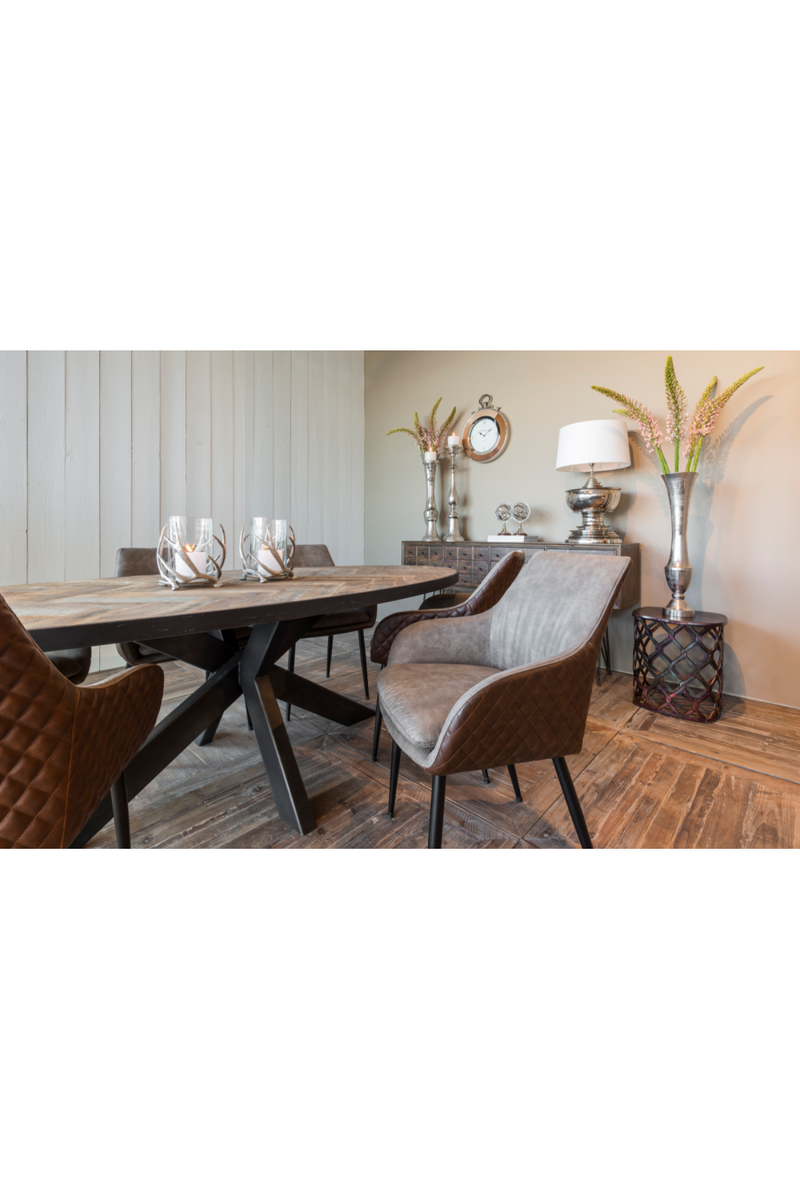 Brown Leather Dining Chair | OROA Chrissy | OROATRADE.com