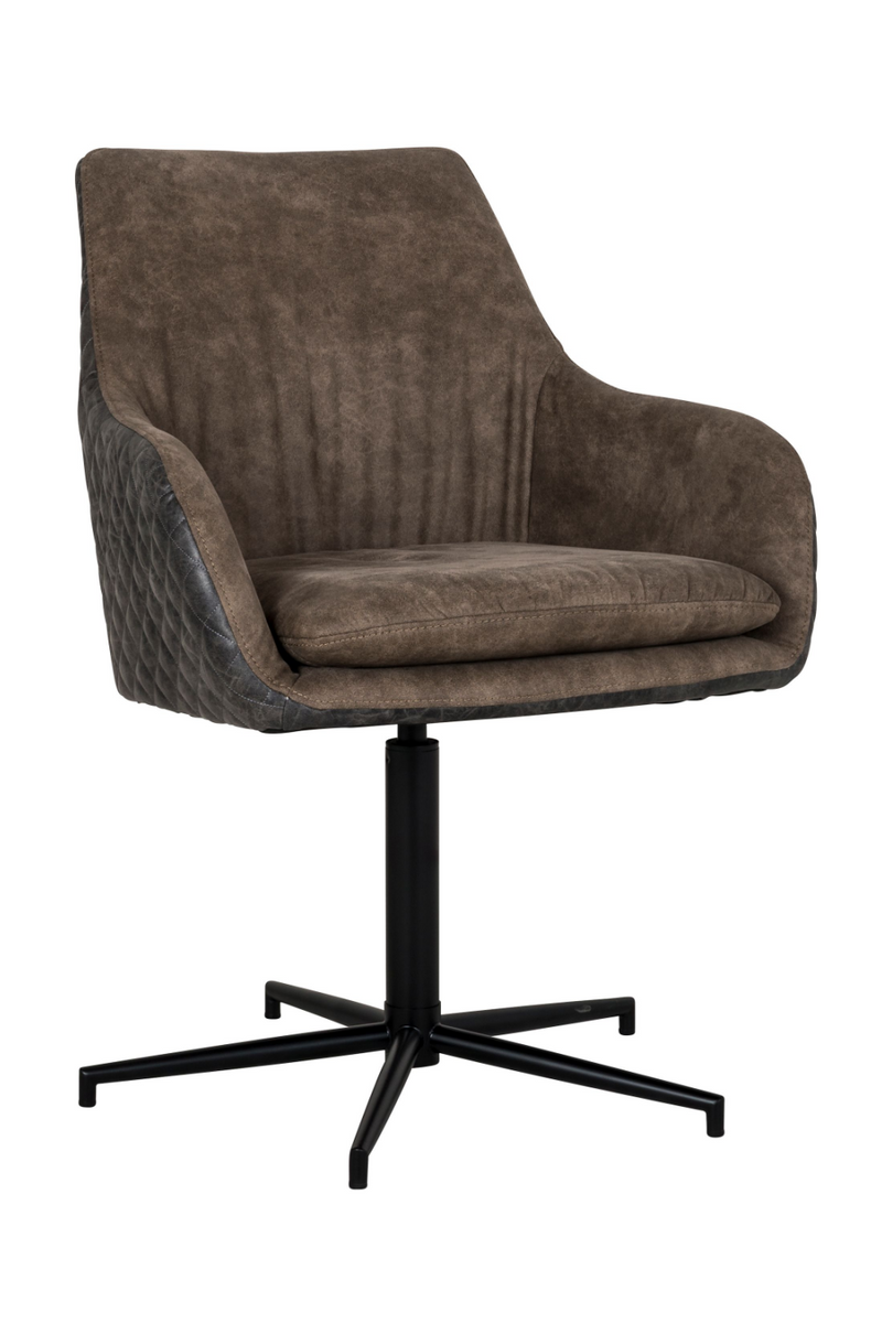 Brown Leather Rotatable Chair | OROA Lucy | OROATRADEcom