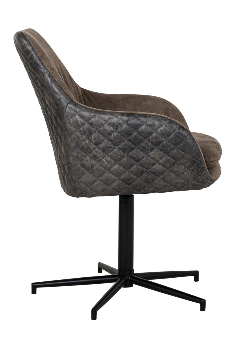 Brown Leather Rotatable Chair | OROA Lucy | OROATRADEcom