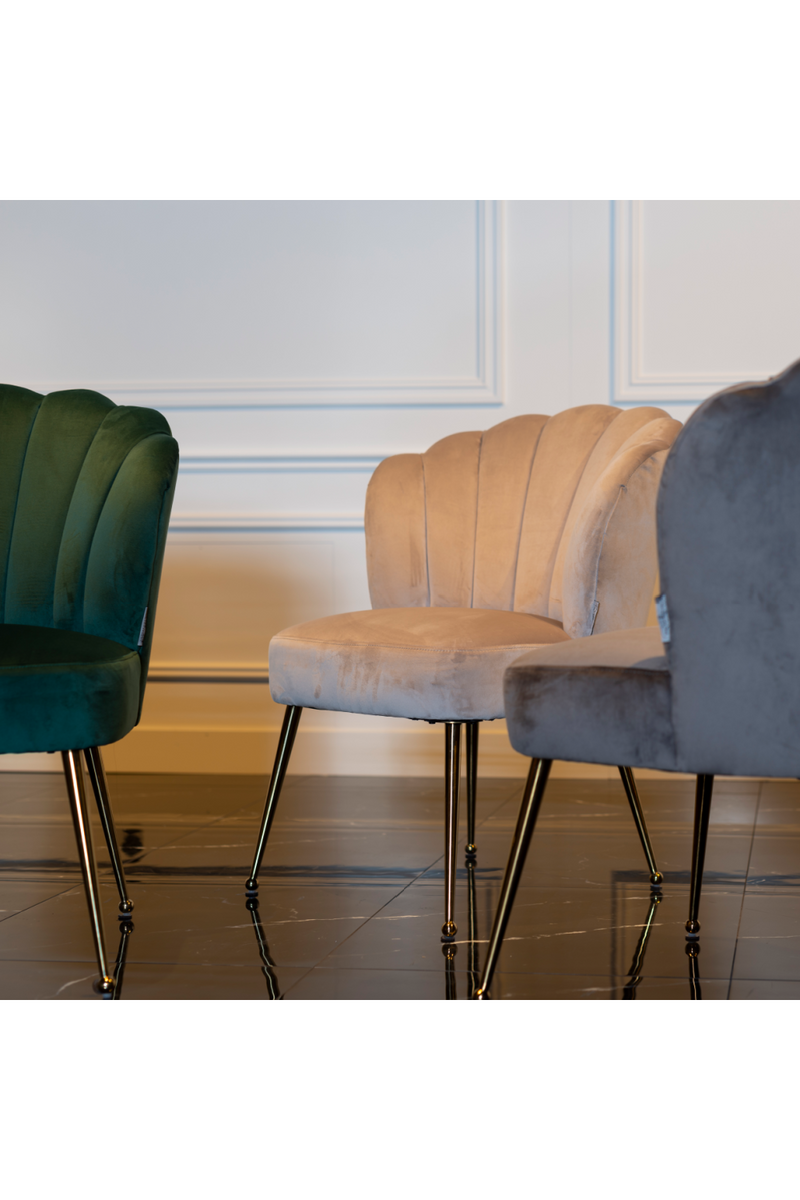 Scalloped Green Velvet Chair | OROA Pippa | OROATRADE.com