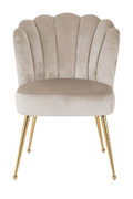Scalloped Khaki Velvet Chair | OROA Pippa | Oroatrade.com
