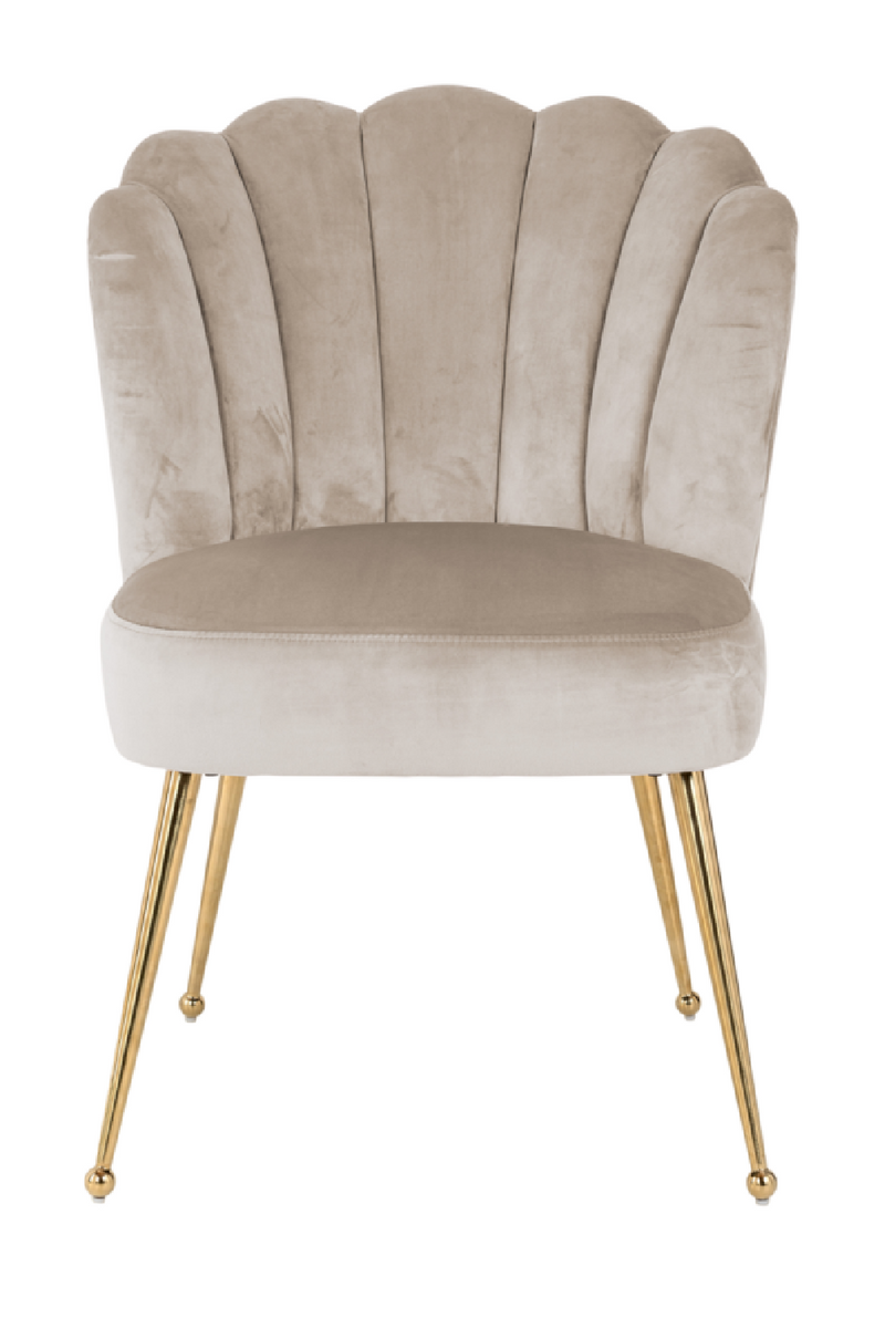 Scalloped Khaki Velvet Chair | OROA Pippa | OROATRADE.com